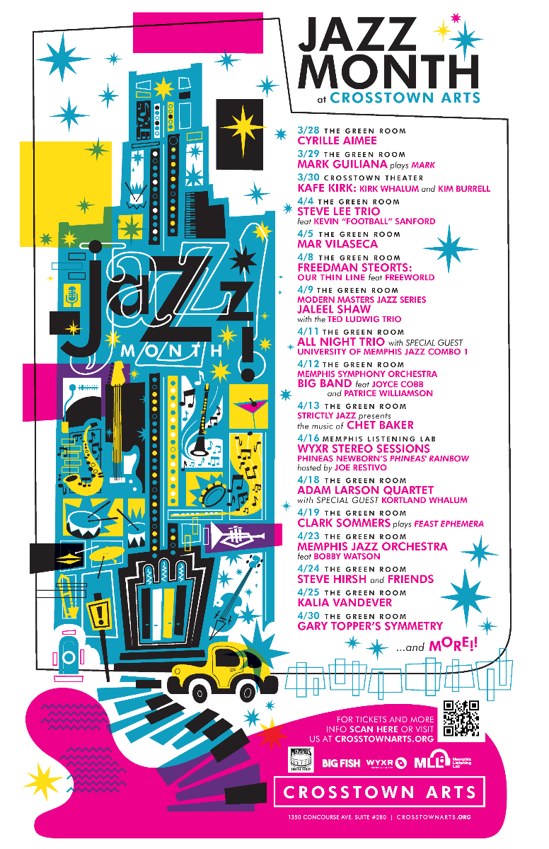 jazz month event graphic with lineup