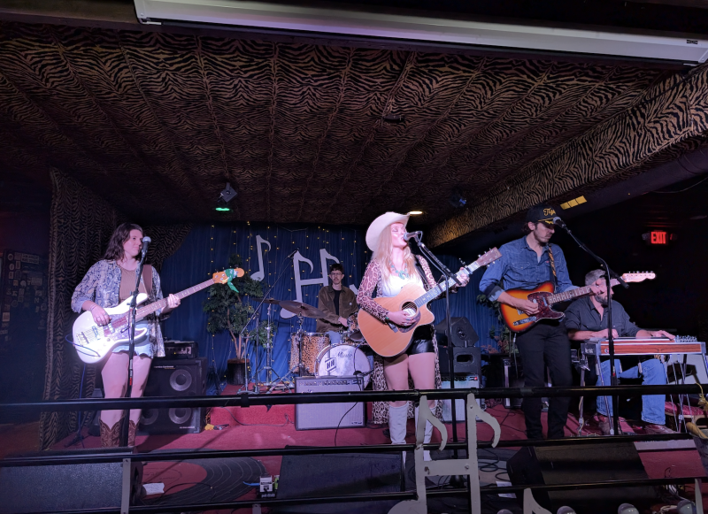 band performs on stage at Hernando's Hideaway