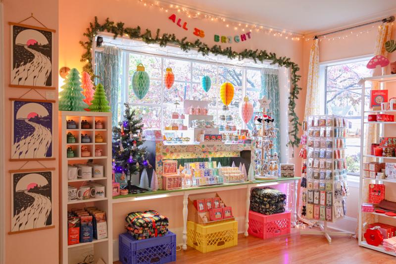 window display of assorted gifts at Cooper-Young Gallery