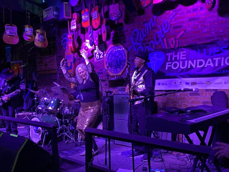 band performs on stage at Rum Boogie for Internation Blues Challenge