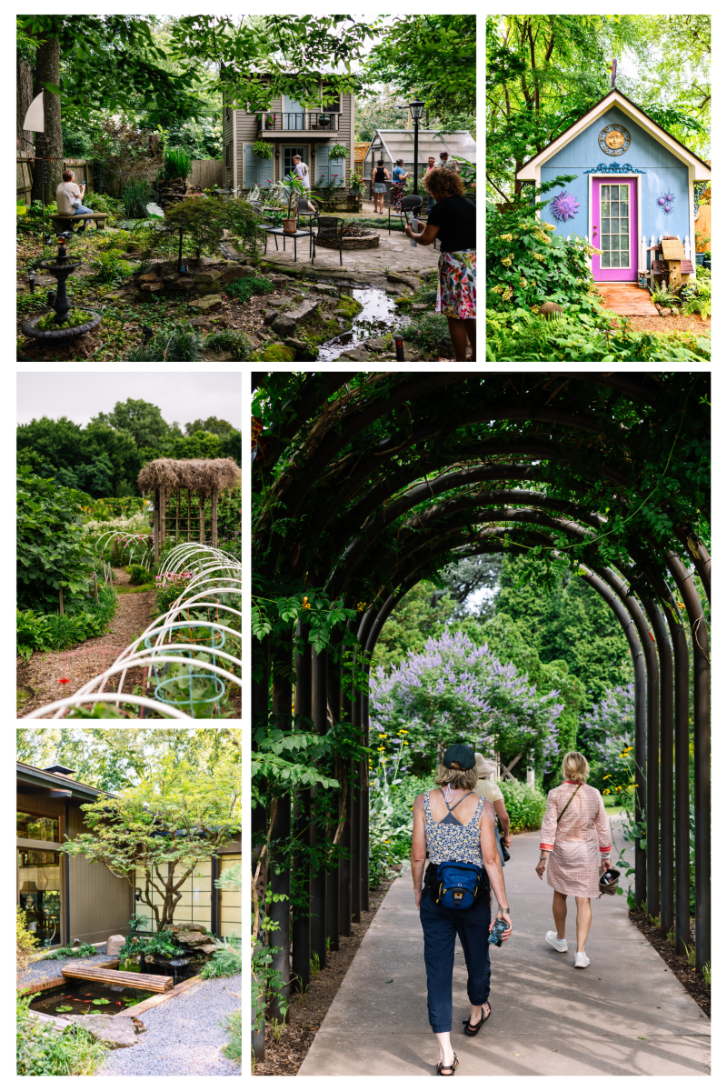 collage of backyard gardens during experience memphis gardens