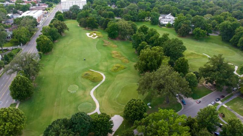 Ariel shot of Overton golf course
