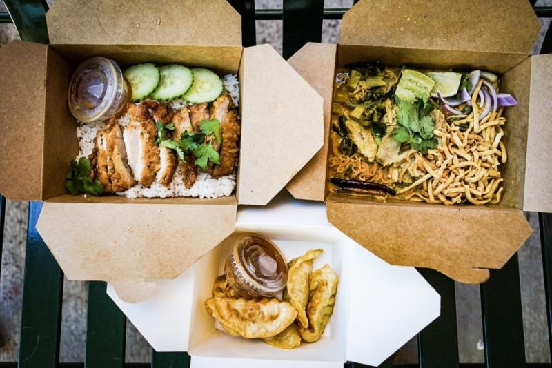 Takeout food from Thai food truck Soi Number 9
