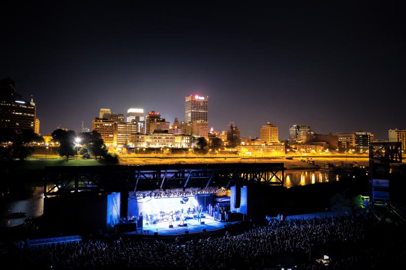 Mud Island Amphitheatre at Night