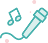 Microphone and music note icon