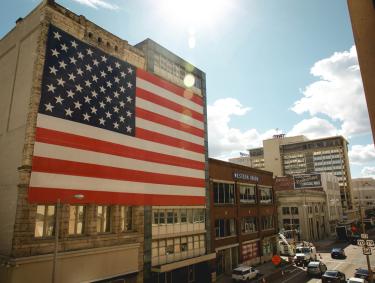American Flag On Second Street