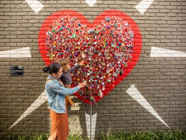 Heart Love Lock Mural