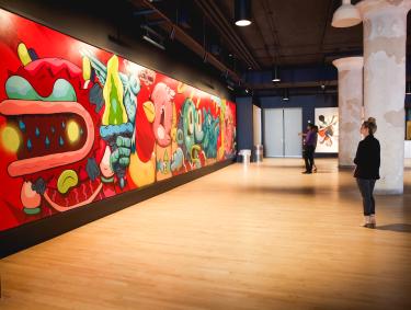 artwork mural on display in crosstown concourse