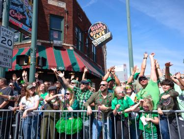 people line route for st. patrick's day parade on Beale