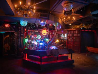futuristic lights display inside BVO Baron Von Opperbean