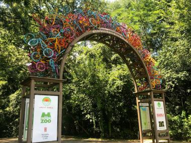 sculptural arch made of colorful bicycles | Holly Whitfield