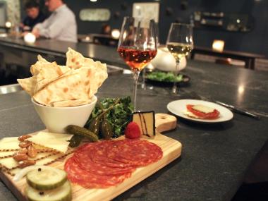 wine cheese charcuterie board at knifebird