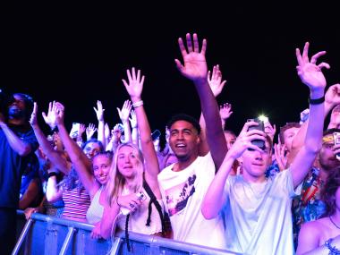 front row of crowd at beale street music fest