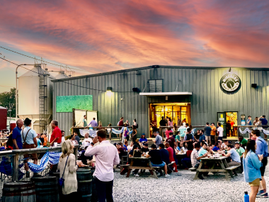 wiseacre taproom at dusk