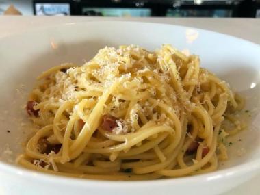carbonara noodles with parmesan cheese from Bari