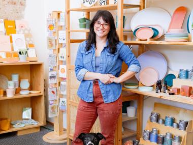 Owner Brit in her shop