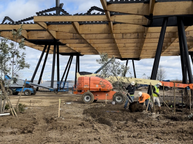 sunset canopy almost done at Tom Lee Park