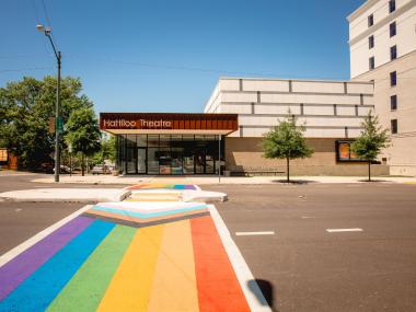 LGBTQ Rainbow Crosswalk in Overton Square