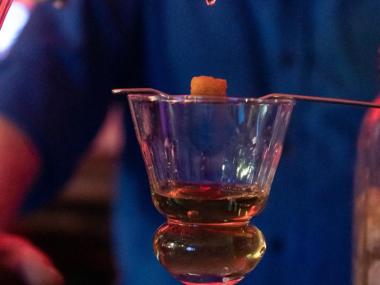 Absinthe being served in traditional format at Memphis Whistle