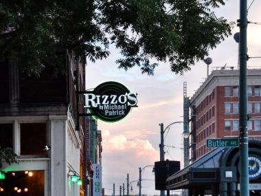 photo outside the former Rizzo's restaurant