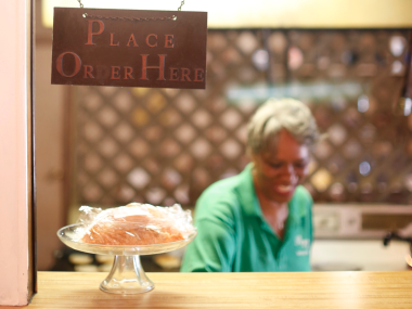 mrs. flora Payne working at Payne's bbq