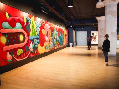 artwork mural on display in crosstown concourse