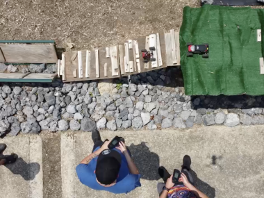 aerial shot of RC track