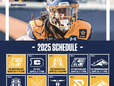 graphic of memphis showboats schedule