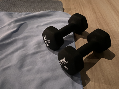 weights on a mat