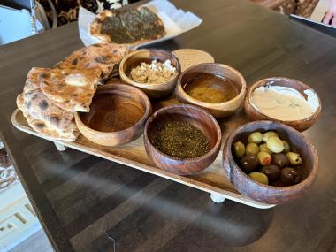 all day arabic breakfast platter at aldar cafe